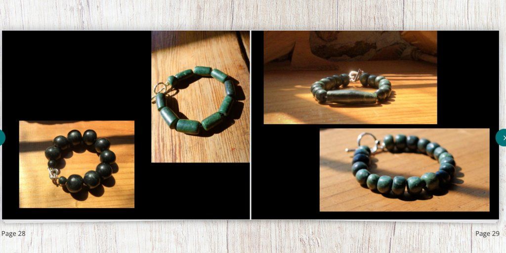 Bracelet perles de jade Maya vert obscure