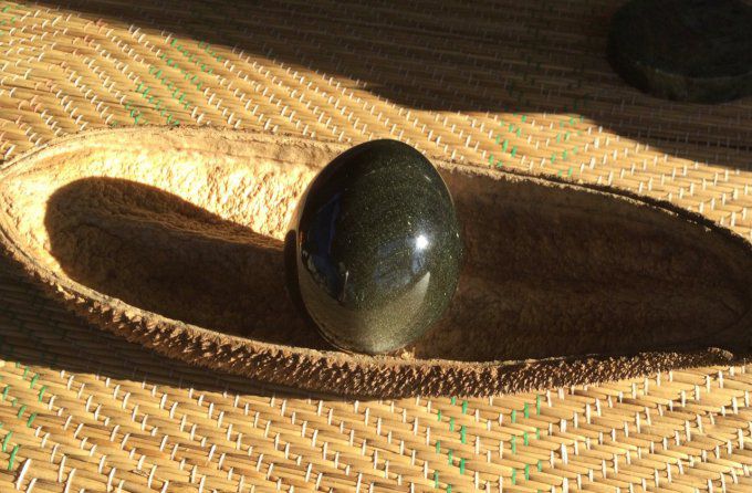 Oeuf Yoni obsidienne du MExique, Yoni egg obsidian MExico Oeuf en pierre - méditation, relaxation, m