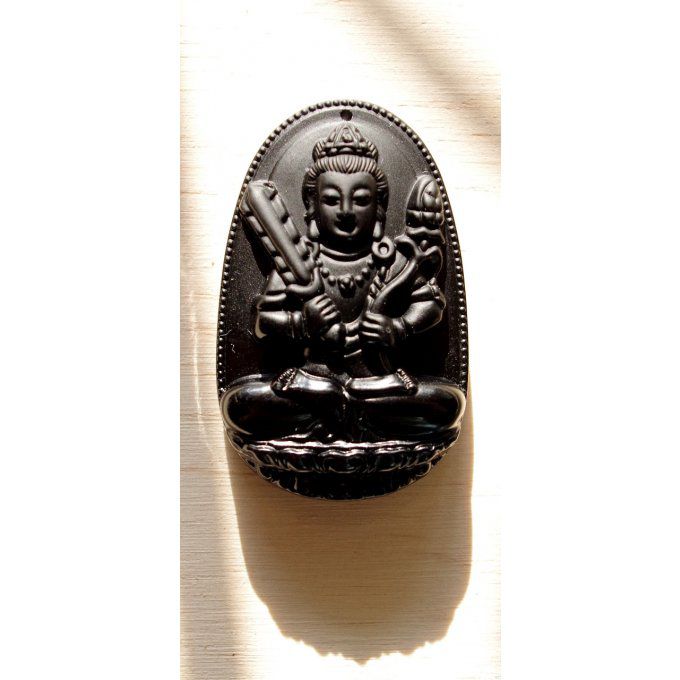 bouddha obsidienne du Mexique pierre protection puissante pendentif pierre naturelle lithothérapie