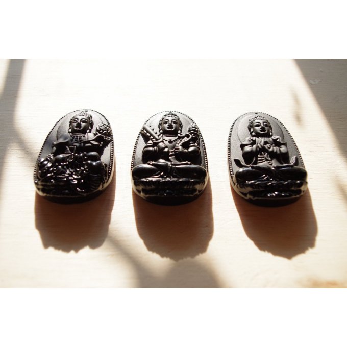 Bouddha pendbuddha pendant stone gem obsidian Mexico 6cm, Buddha stone engraved laser/Buddha ciondol