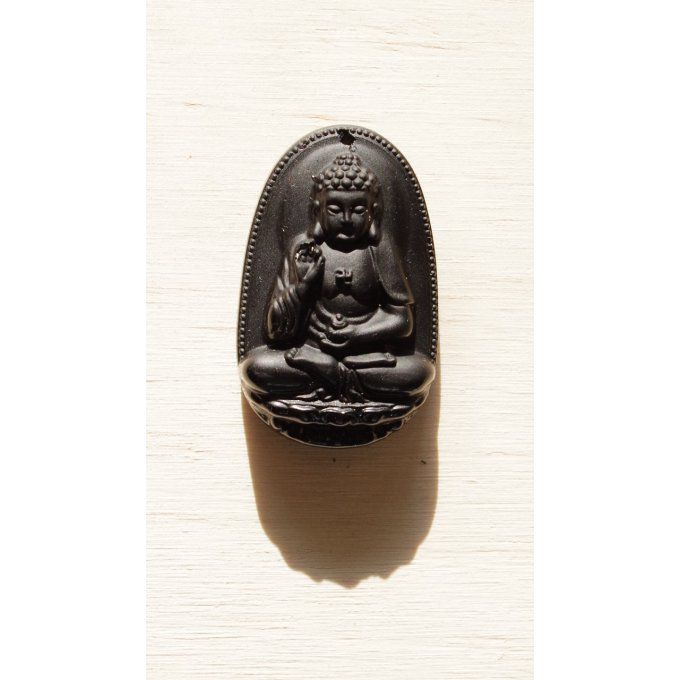 bouddha obsidienne du Mexique pierre protection puissante pendentif pierre naturelle lithothérapie