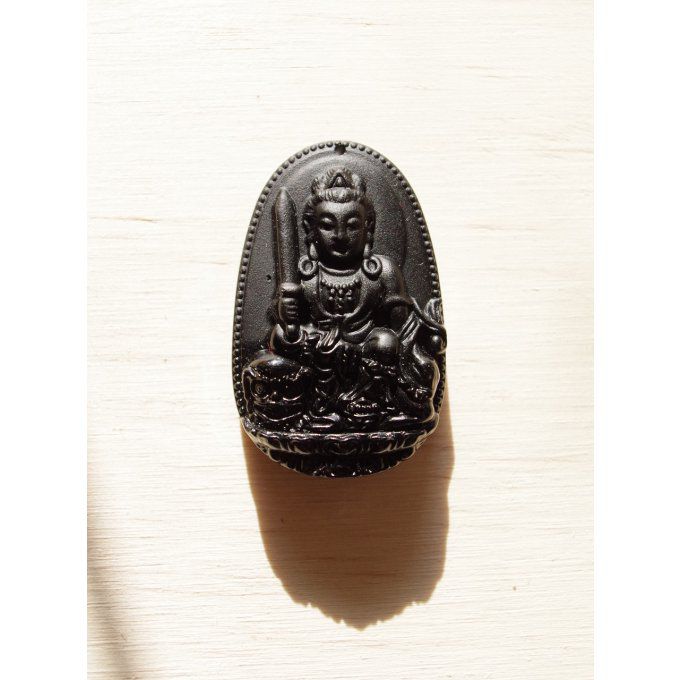 bouddha obsidienne du Mexique pierre protection puissante pendentif pierre naturelle lithothérapie