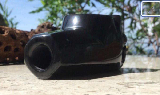 Jaguar Pipe de cérémonie sculptée pierre obsidienne du MExique- collection 