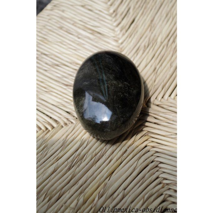 galet de massage 10cm pierre libératrice puissante énergie relaxante obsidienne dorée MExique