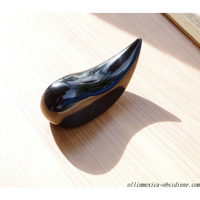 Rare grande pierre de massage pierre massante obsidienne argentée 12cm puissante énergie libératrice