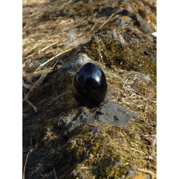 Oeuf Yoni obsidienne du MExique, Yoni egg obsidian MExico Oeuf en pierre - méditation, relaxation, m