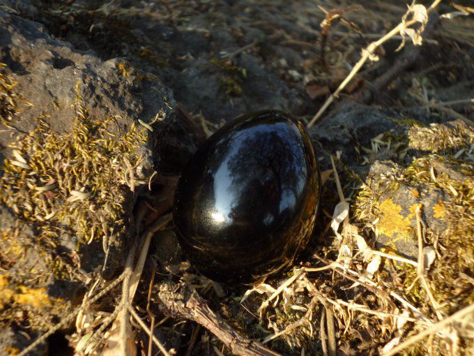 Oeuf Yoni obsidienne du MExique, Yoni egg obsidian MExico Oeuf en pierre - méditation, relaxation, m