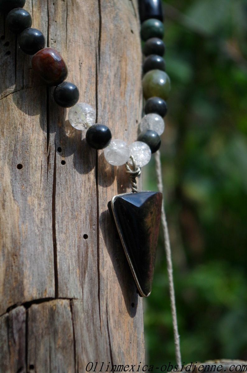 pendentif lithothérapie obsidienne 